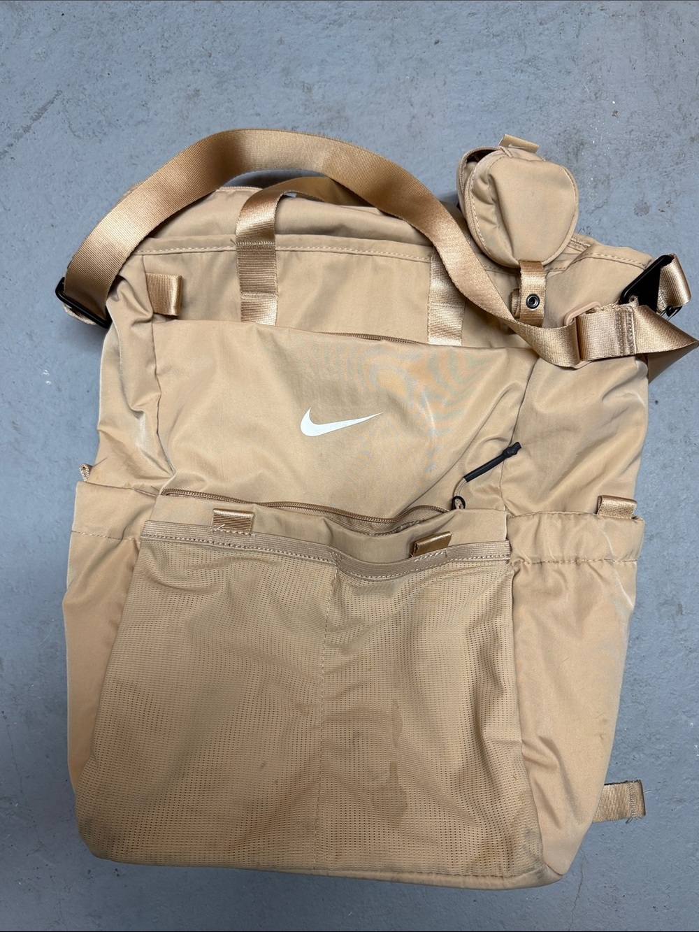 Nike Tan Backpack with Swoosh